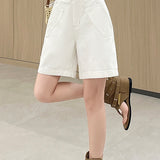 Casual High Waist Straight Five-Point Shorts