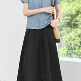 Delicate Textured Crinkle V-neck Short Sleeve Blouse