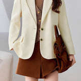 Exquisite Commuter Lapel Long-Sleeve Wool Blazer