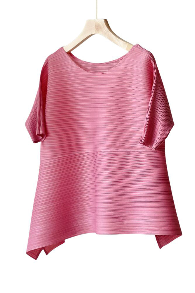イレギュラーヘムプリーツTシャツ　5色入 - liwisi