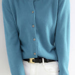 Round Neck Wool Knit Cardigan - 12 Colors Available - liwisi