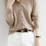 Round Neck Wool Knit Cardigan - 12 Colors Available - liwisi
