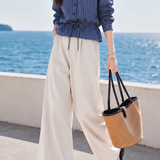 Casual Stand Collar Vertical Stripe Drawstring Long Sleeve Shirt