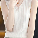 Versatile V-neck knit camisole - liwisi