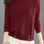 Casual Versatile Long-Sleeve Pullover Color-Block Knitted Top - liwisi
