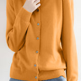 Round Neck Wool Knit Cardigan - 12 Colors Available - liwisi