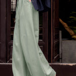 Casual Textured Drawstring Wide-Leg Pants - liwisi