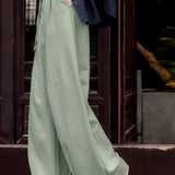 Casual Textured Drawstring Wide-Leg Pants - liwisi