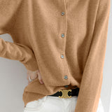 Round Neck Wool Knit Cardigan - 12 Colors Available - liwisi