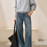 Casual Half-Placket Hoodie With Drawstring Decorative Buttons