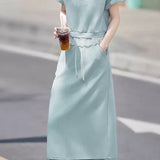 Casual stylish lace spliced set