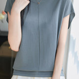 Minimalist versatile round neck top - liwisi