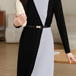 Casual Temperament Color-Block Knitted Dress - liwisi