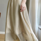 Casual Draped Ruched Double-layer Midi Skirt