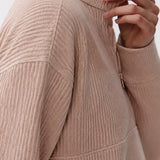 Casual Half‑Zip Vertical Texture Long‑Sleeve Top And Jogger Pants Set