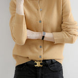 Round Neck Wool Knit Cardigan - 12 Colors Available - liwisi