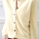 Round Neck Wool Knit Cardigan - 12 Colors Available - liwisi