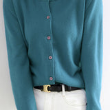 Round Neck Wool Knit Cardigan - 12 Colors Available - liwisi