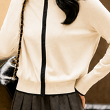 Minimal Contrast Binding Knit Cardigan