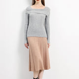 オフショルダーネックシンプルニットトップス　6色入 - liwisi