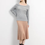 オフショルダーネックシンプルニットトップス　6色入 - liwisi