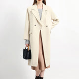 クラシックダブルブレストロングコート　裏地付　4色入 - liwisi