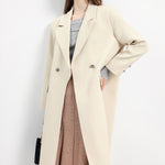 クラシックダブルブレストロングコート　裏地付　4色入 - liwisi