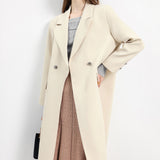 クラシックダブルブレストロングコート　裏地付　4色入 - liwisi