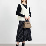 ニットドッキング異色ロングフレアワンピース　6色入 - liwisi