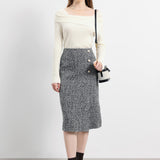 オフショルダーネックシンプルニットトップス　6色入 - liwisi