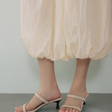 Round Neck Long Balloon Tank Dress with Lining