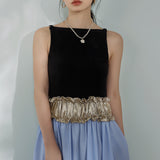 Sabrina Neck Velvet Docking Long Flare Dress