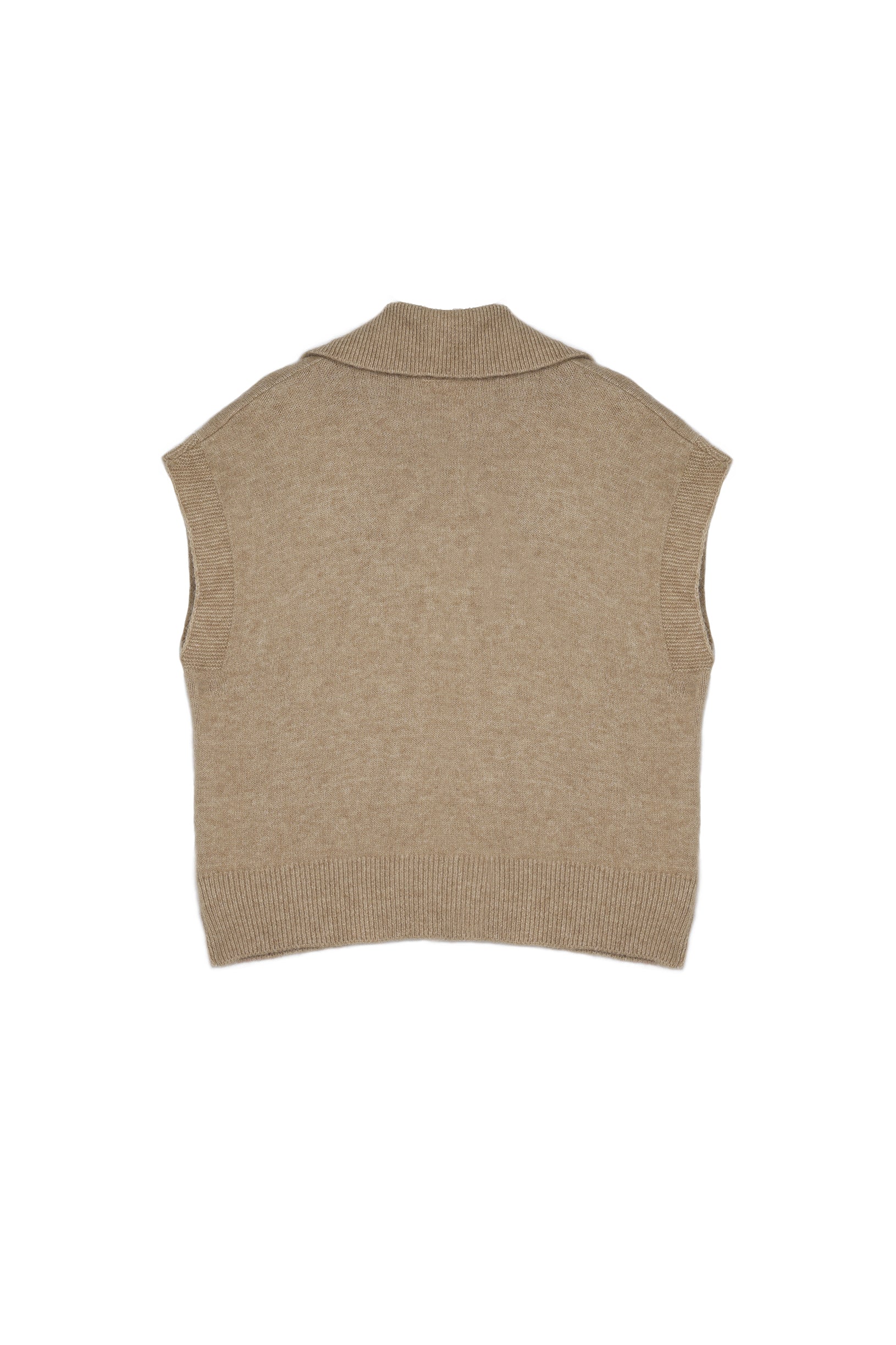 オブロングカラーシンプルニットベスト　6色入 - liwisi