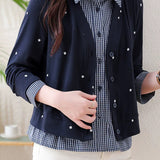Exquisite Elegant Fake Two-Piece Lapel Polka Dot Long Sleeve Shirt
