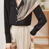 Early Autumn Elegant Office Suit Collar Long-Sleeve Shirt