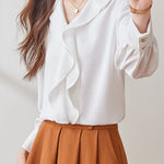 Early Autumn Stylish Office Ruffled Shirt - liwisi
