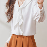 Early Autumn Stylish Office Ruffled Shirt - liwisi