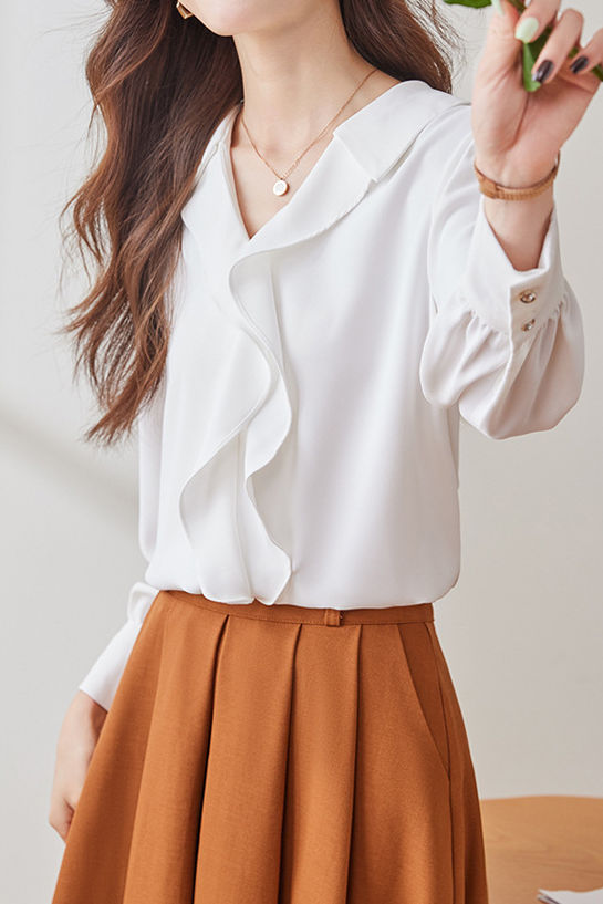 Early Autumn Stylish Office Ruffled Shirt - liwisi