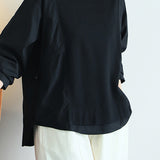 Round Neck Side Drawstring Sweatshirt - 3 Colors Available