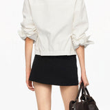 Casual Solid Color Zip‑Up Fake‑Two‑Piece Stripe Jacket