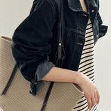Single Breasted Denim Shirt Jacket