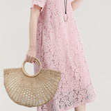 Versatile Loose-Fit Lace Dress - liwisi