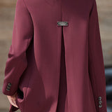 Elegant Commuter Lapel Back Slit Blazer