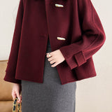 Casual Vintage Horn Button Strap Jacket