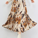 Early Autumn Versatile Pleated Floral Skirt - liwisi