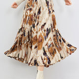 Early Autumn Versatile Pleated Floral Skirt - liwisi