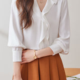 Early Autumn Stylish Office Ruffled Shirt - liwisi