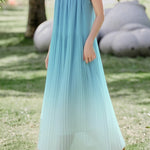 Casual Pleated Gradient Spaghetti Dress - liwisi