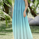 Casual Pleated Gradient Spaghetti Dress - liwisi