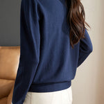 Casual Office Polo Collar Spliced Fake Two-Piece Knit Top - liwisi